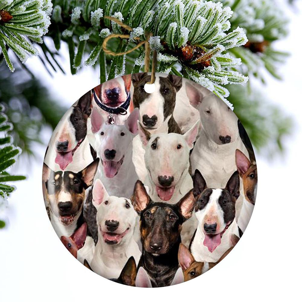 A Bunch Of Bull Terriers Porcelain/Ceramic Ornament