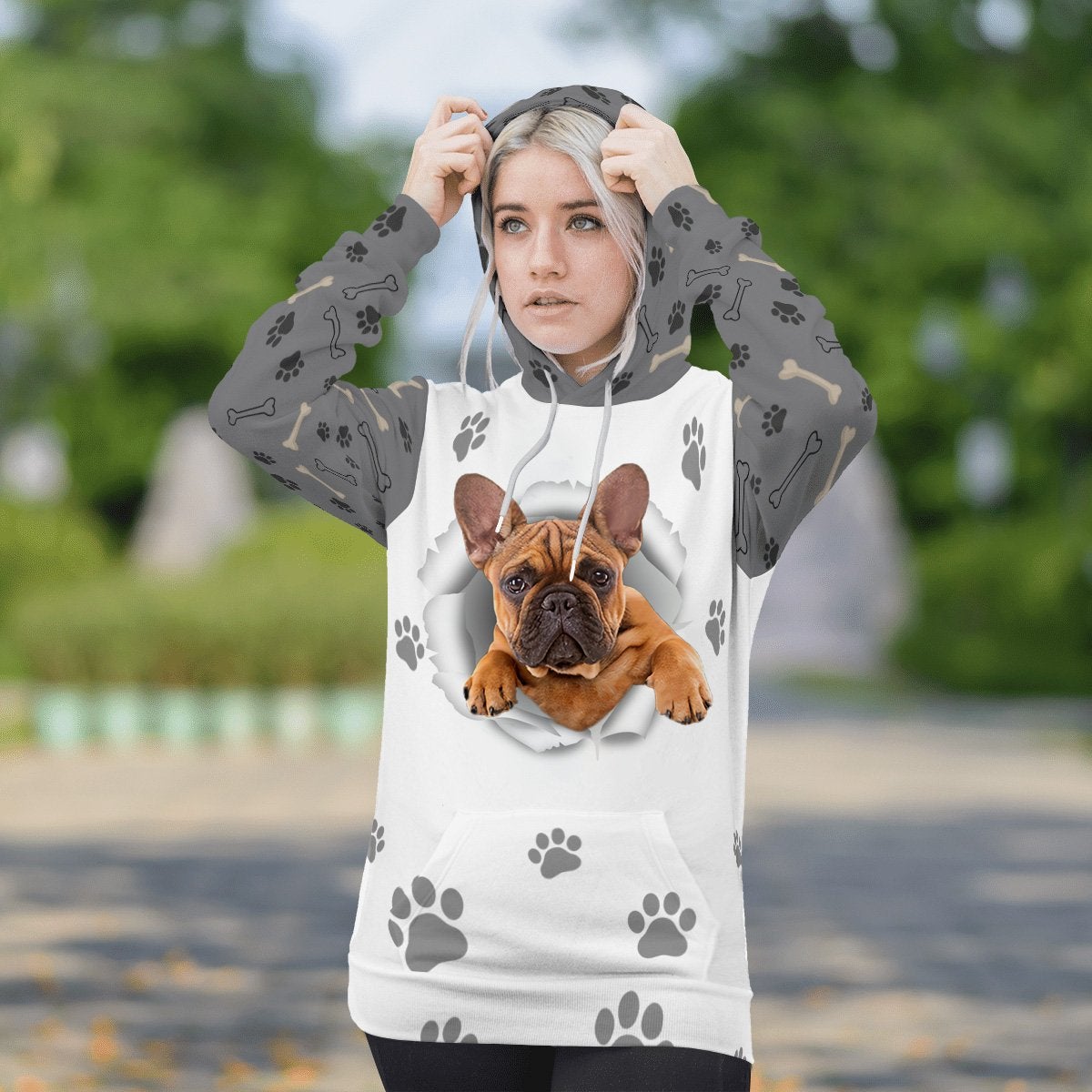 Bulldog-Paw Dog Unisex Hoodie