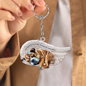Bulldog Sleeping Angel - Forever In My Heart Acrylic Keychain