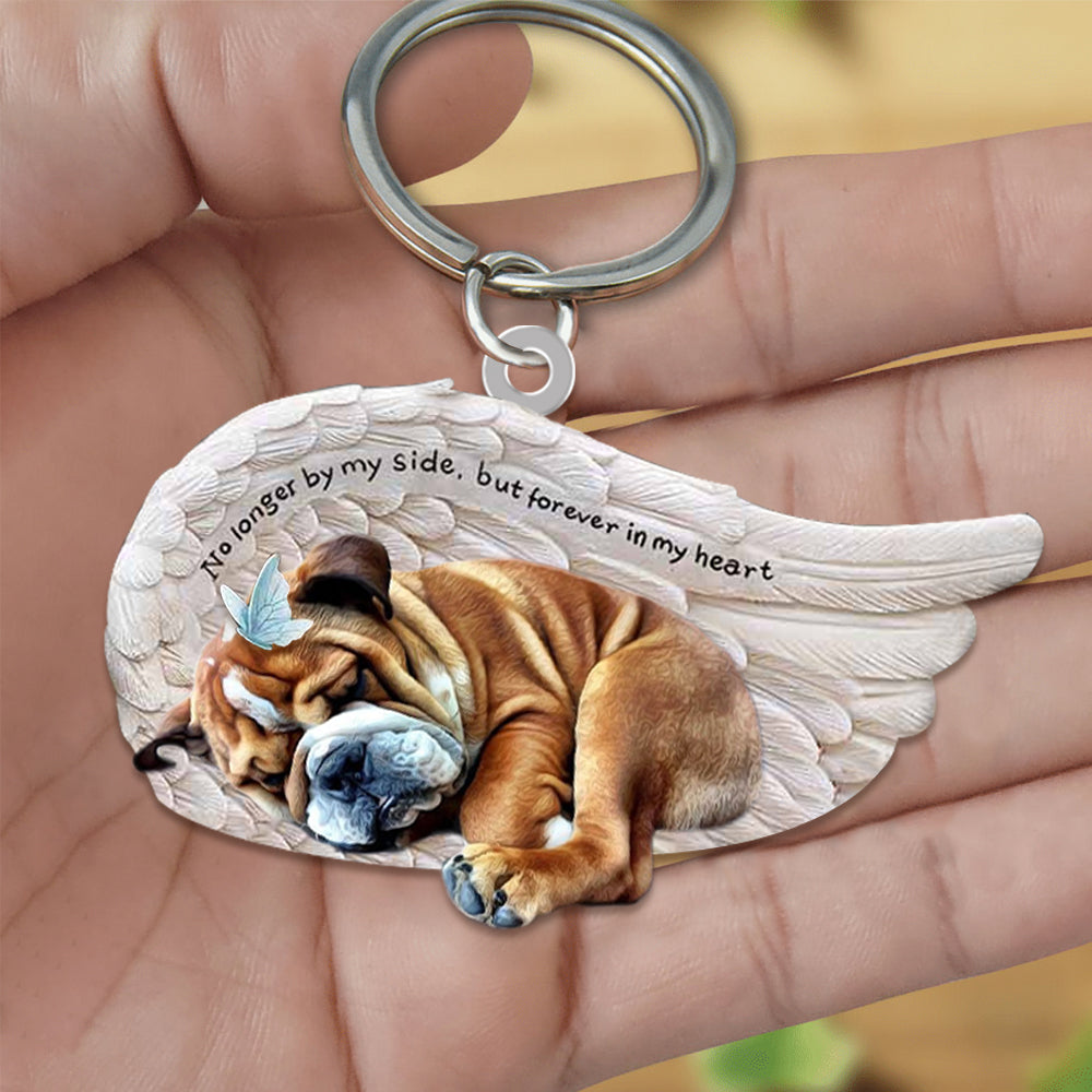Bulldog Sleeping Angel - Forever In My Heart Acrylic Keychain