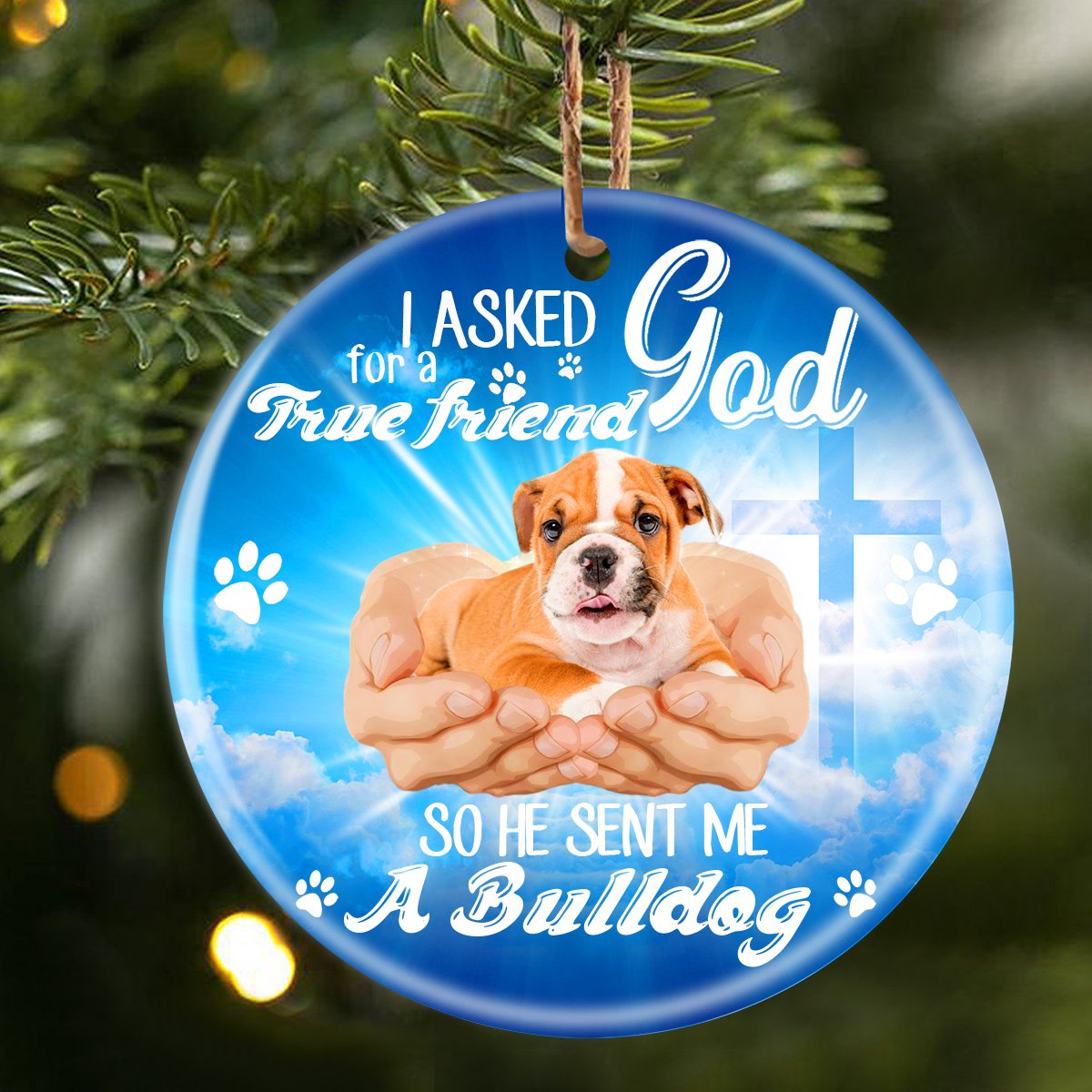 God Send Me A/An Bulldog Porcelain/Ceramic Ornament