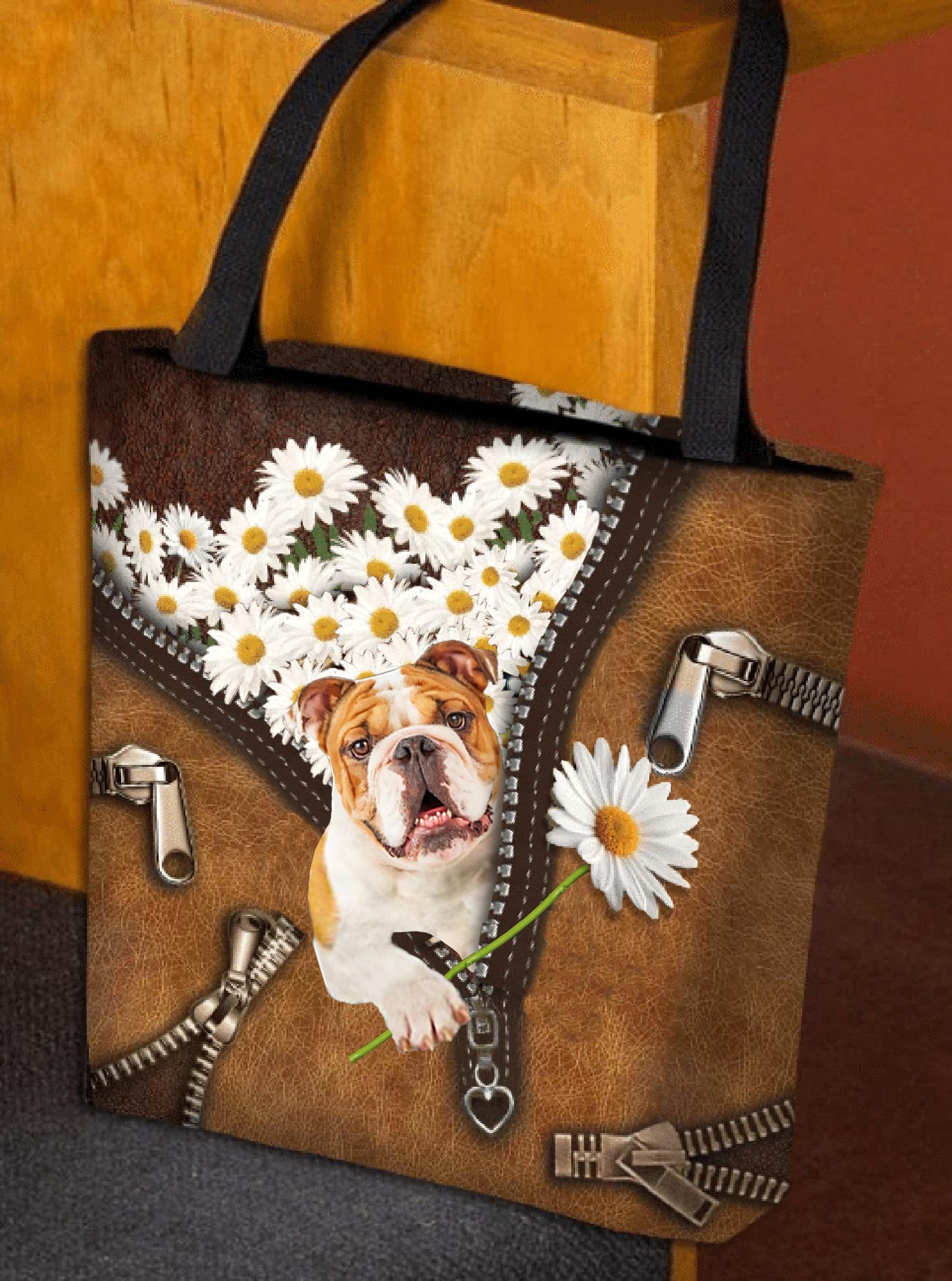 Bulldog Daisy Women Tote Bag