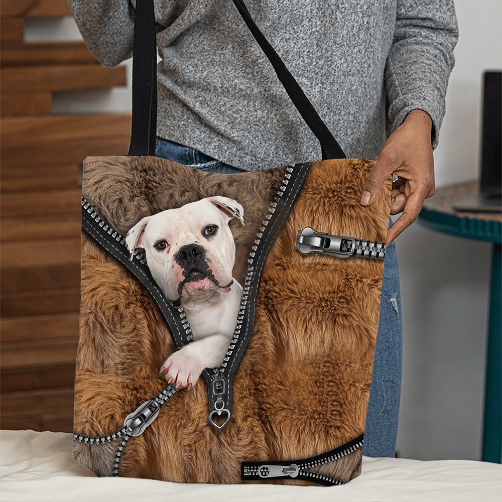Bulldog All Over Printed Tote Bag
