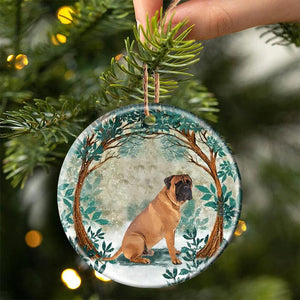 Bullmastiff Among Forest Porcelain/Ceramic Ornament