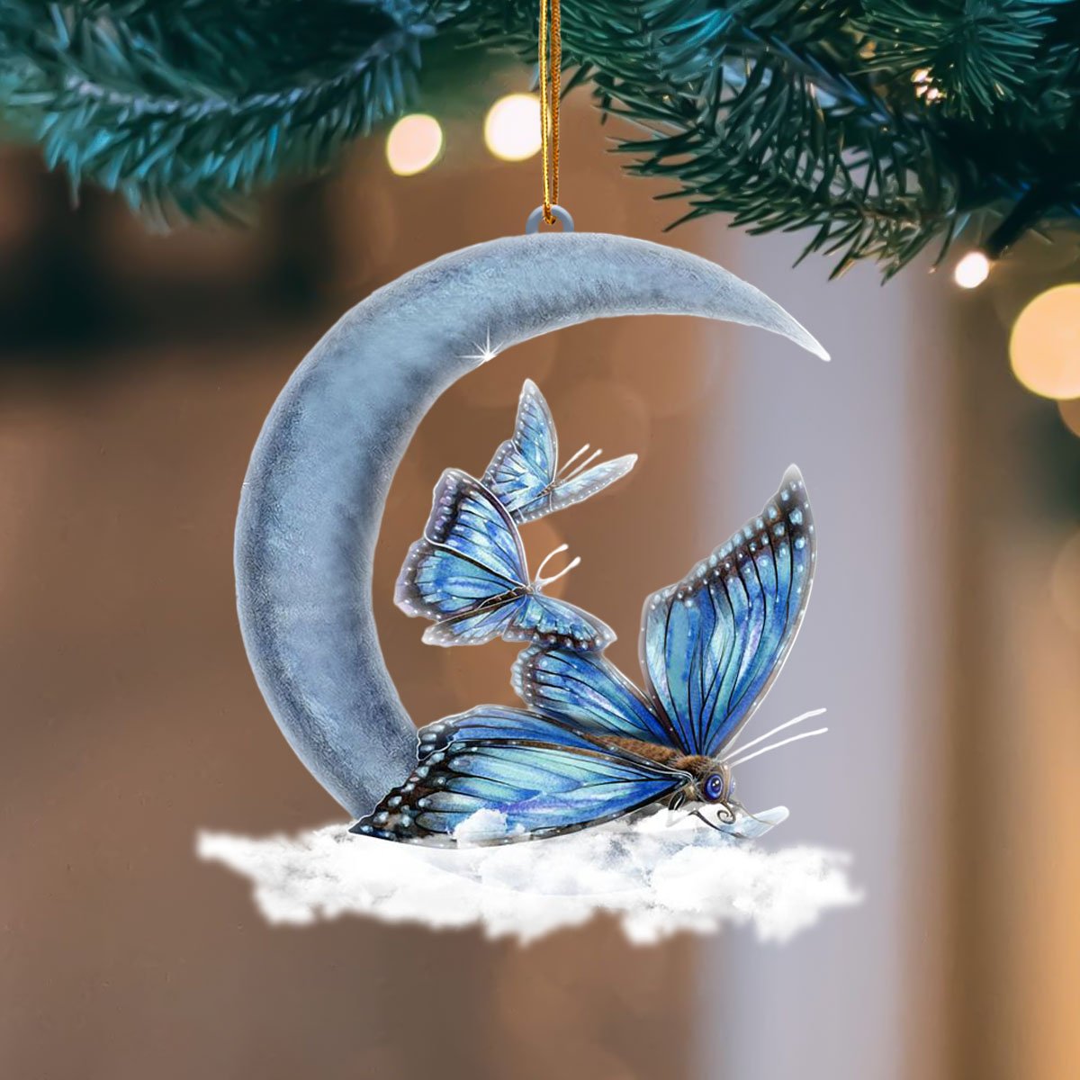 Butterfly Blue Moon Hanging Ornament