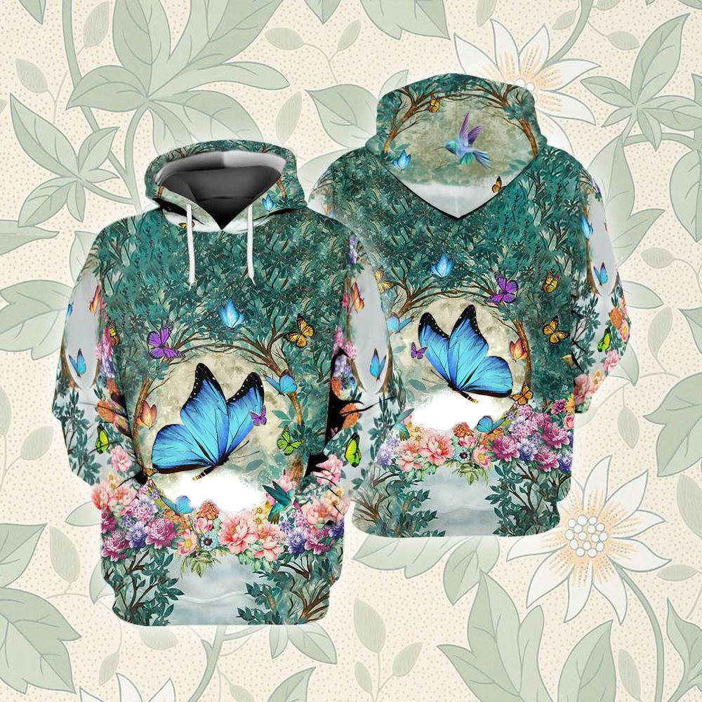 Butterfly Among Forest Unisex Hoodie