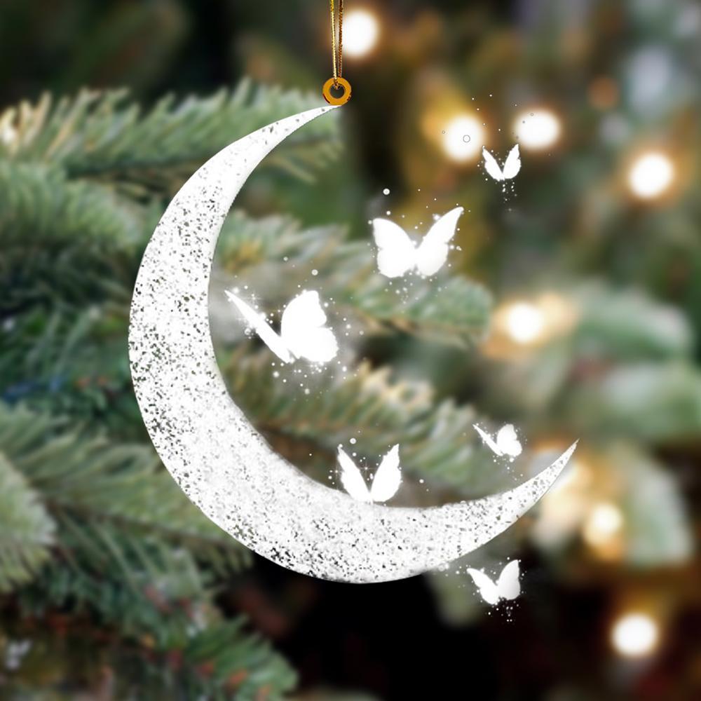 Butterfly Sits On The Moon Hanging Ornament
