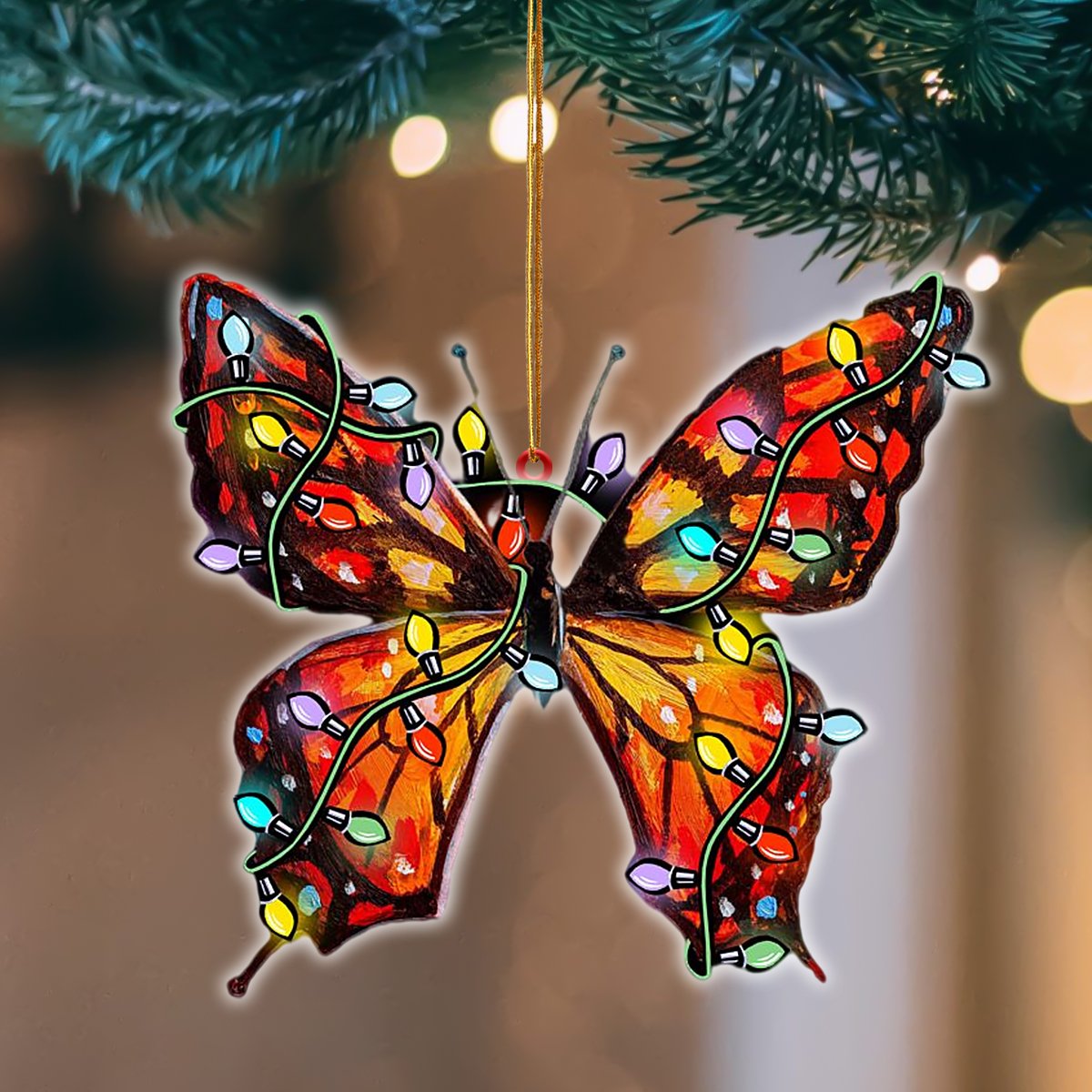 Butterfly Christmas Light Hanging Ornament