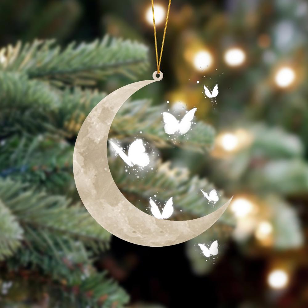 Butterfly Sits On The Moon Hanging Ornament