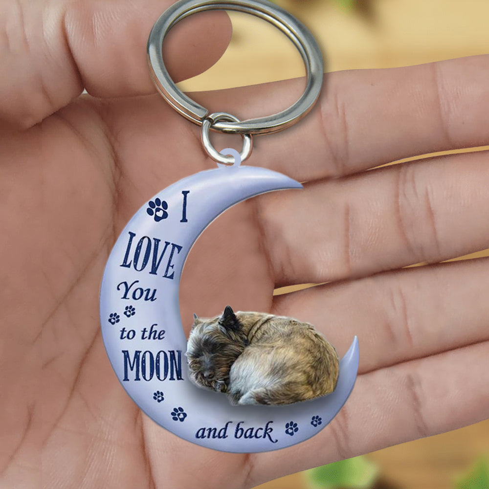 Cairn Terrier I Love You To The Moon And Back Flat Acrylic Keychain