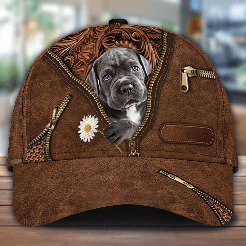 Cane Corso Holding Daisy Unisex Cap