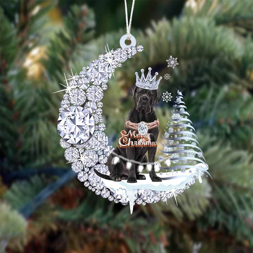 Cane Corso Diamond Moon Merry Christmas Ornament