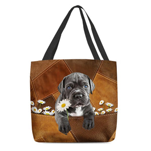 Cane Corso Holding Daisy All Over Printed Tote Bag
