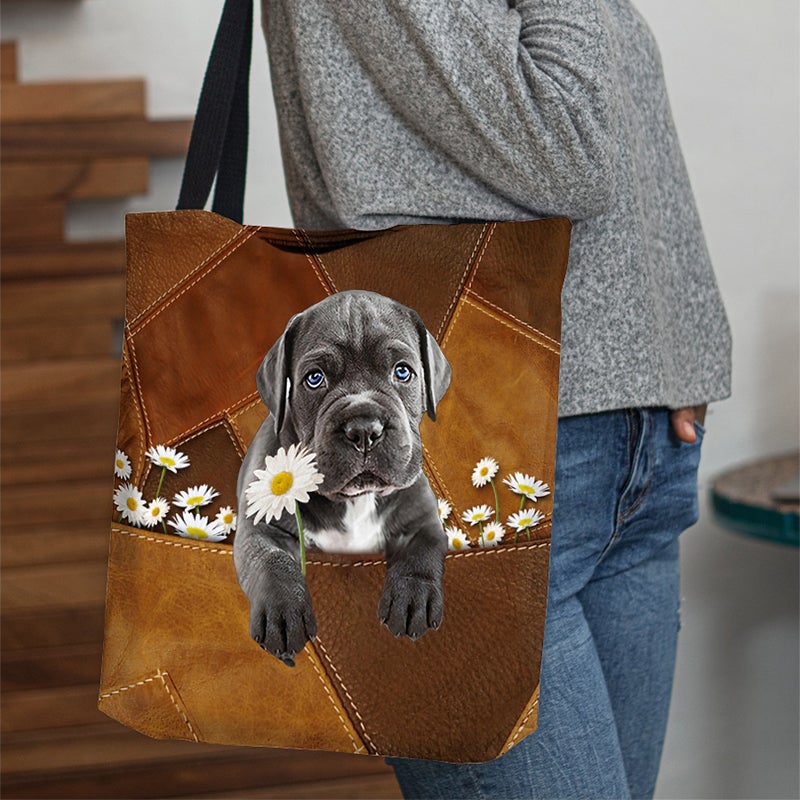 Cane Corso Holding Daisy All Over Printed Tote Bag