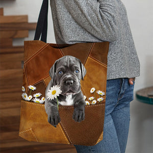 Cane Corso Holding Daisy All Over Printed Tote Bag