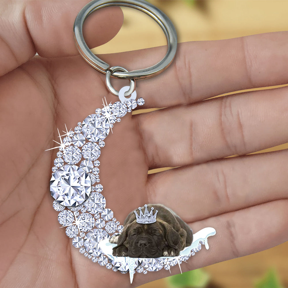 Cane Corso Sleeping On A Diamond Moon Acrylic Keychain