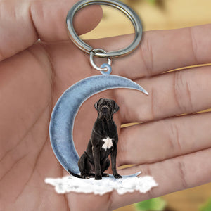 Cane Corso On The Moon Flat Acrylic Keychain