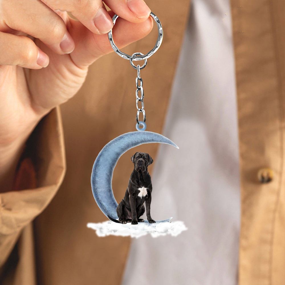 Cane Corso On The Moon Flat Acrylic Keychain