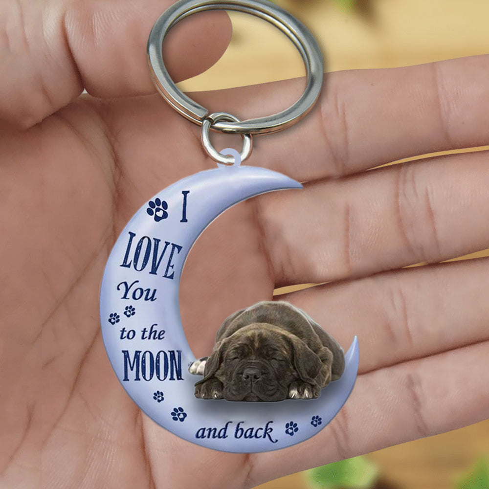 Cane Corso I Love You To The Moon And Back Flat Acrylic Keychain