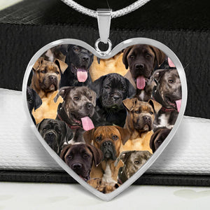 A Bunch Of Cane Corsos Heart Necklace