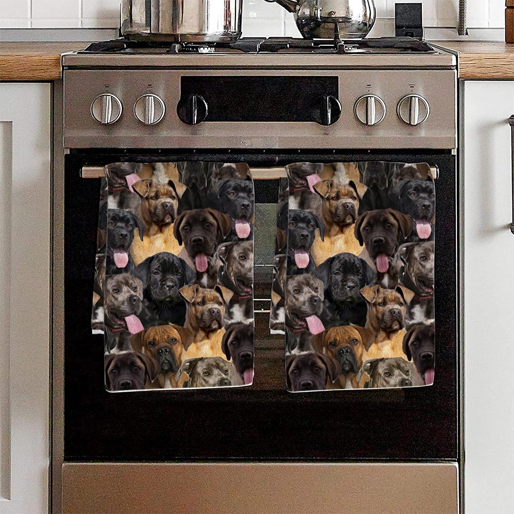 A Bunch Of Cane Corsos Kitchen Towel
