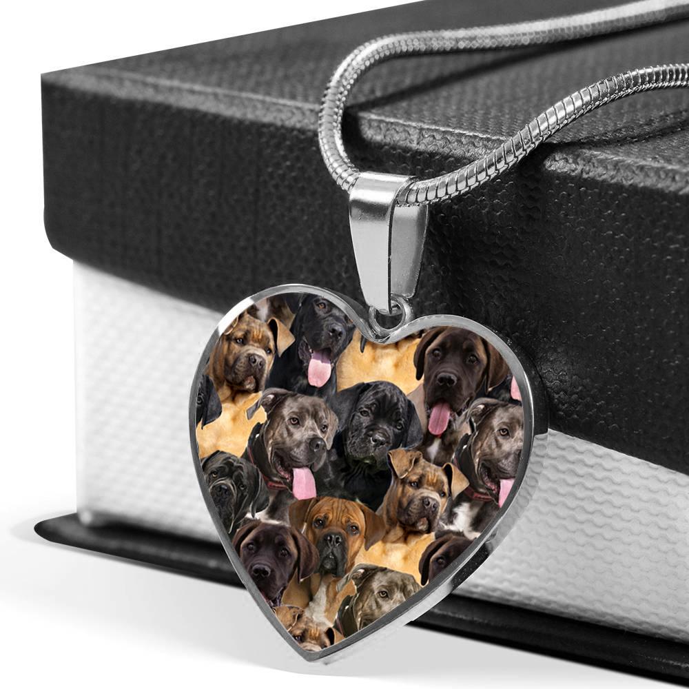 A Bunch Of Cane Corsos Heart Necklace