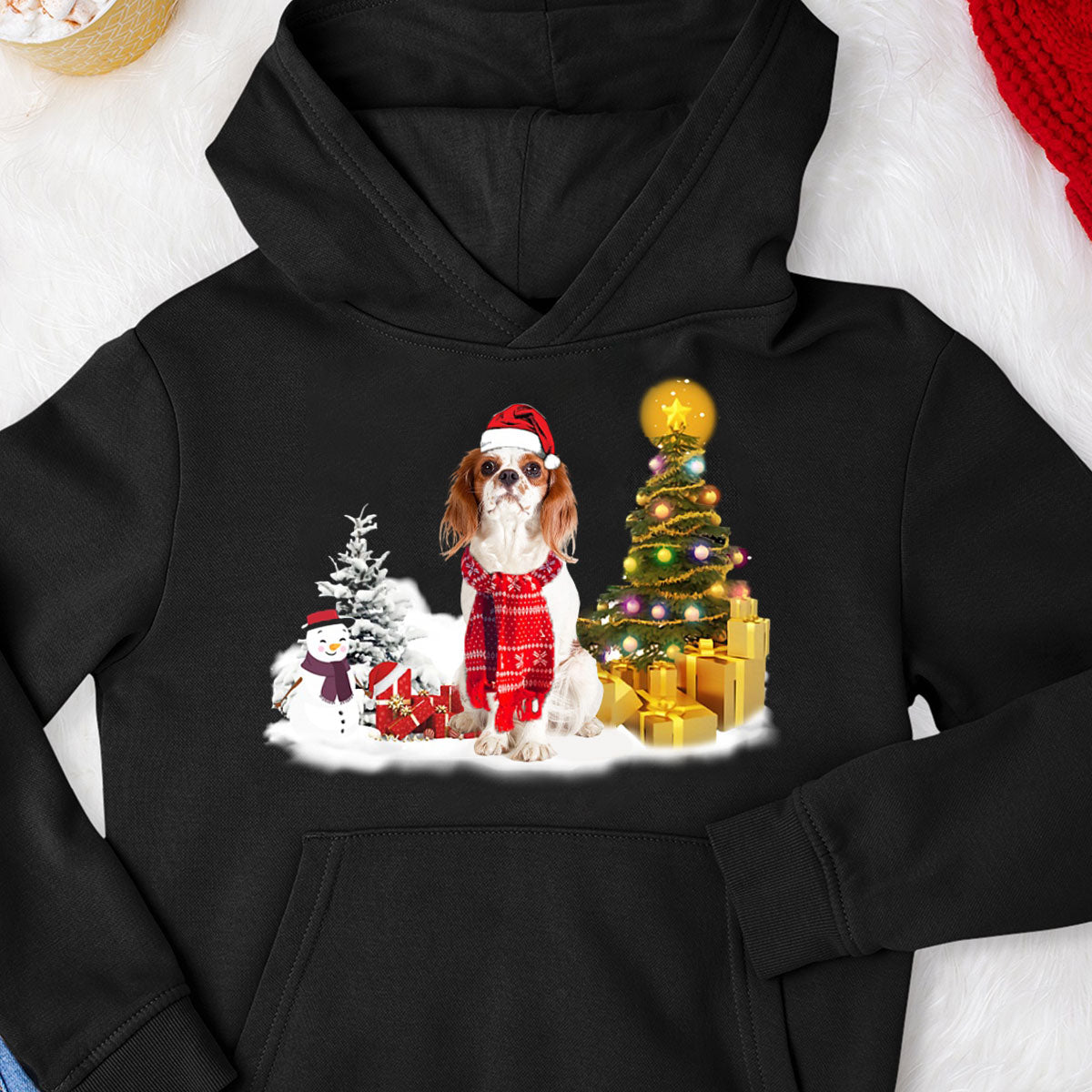 Unisex Merry Christmas Cavalier King Charles Spaniel Hoodie