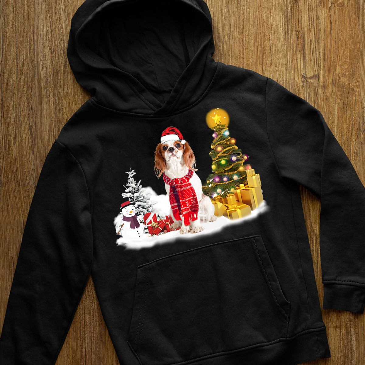 Unisex Merry Christmas Cavalier King Charles Spaniel Hoodie