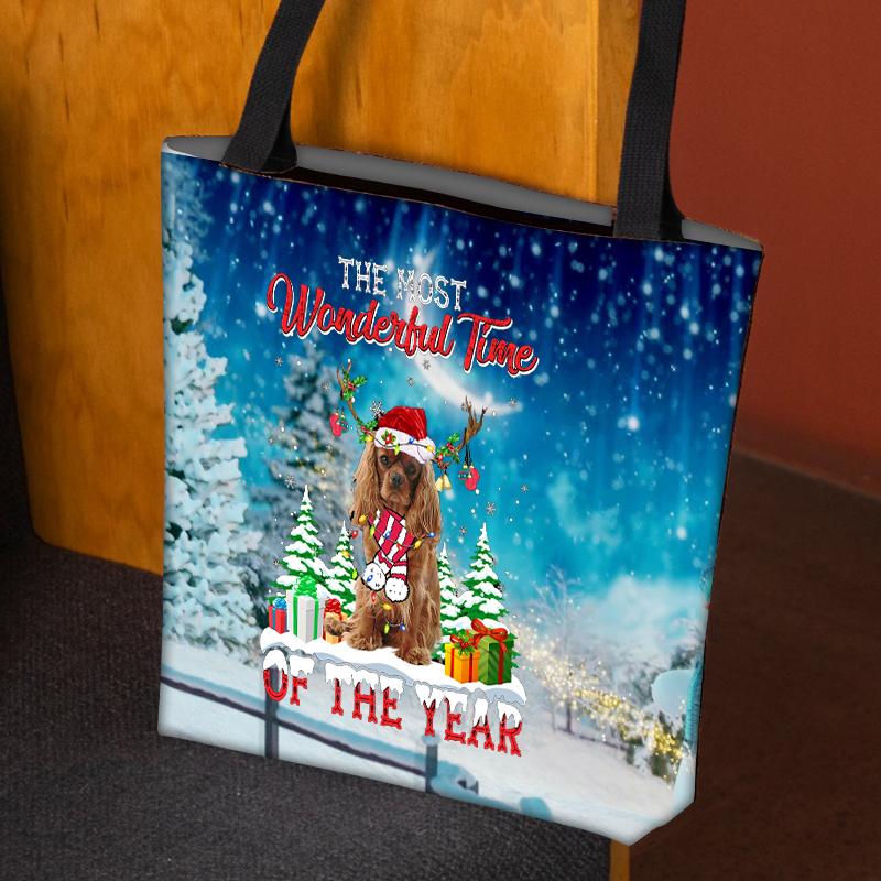 Cavalier King Charles Spaniel Christmas Tote Bag