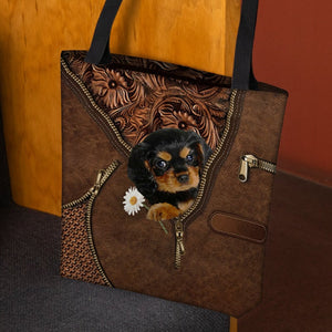 Cavalier King Charles Spaniel Holding Daisy Tote Bag