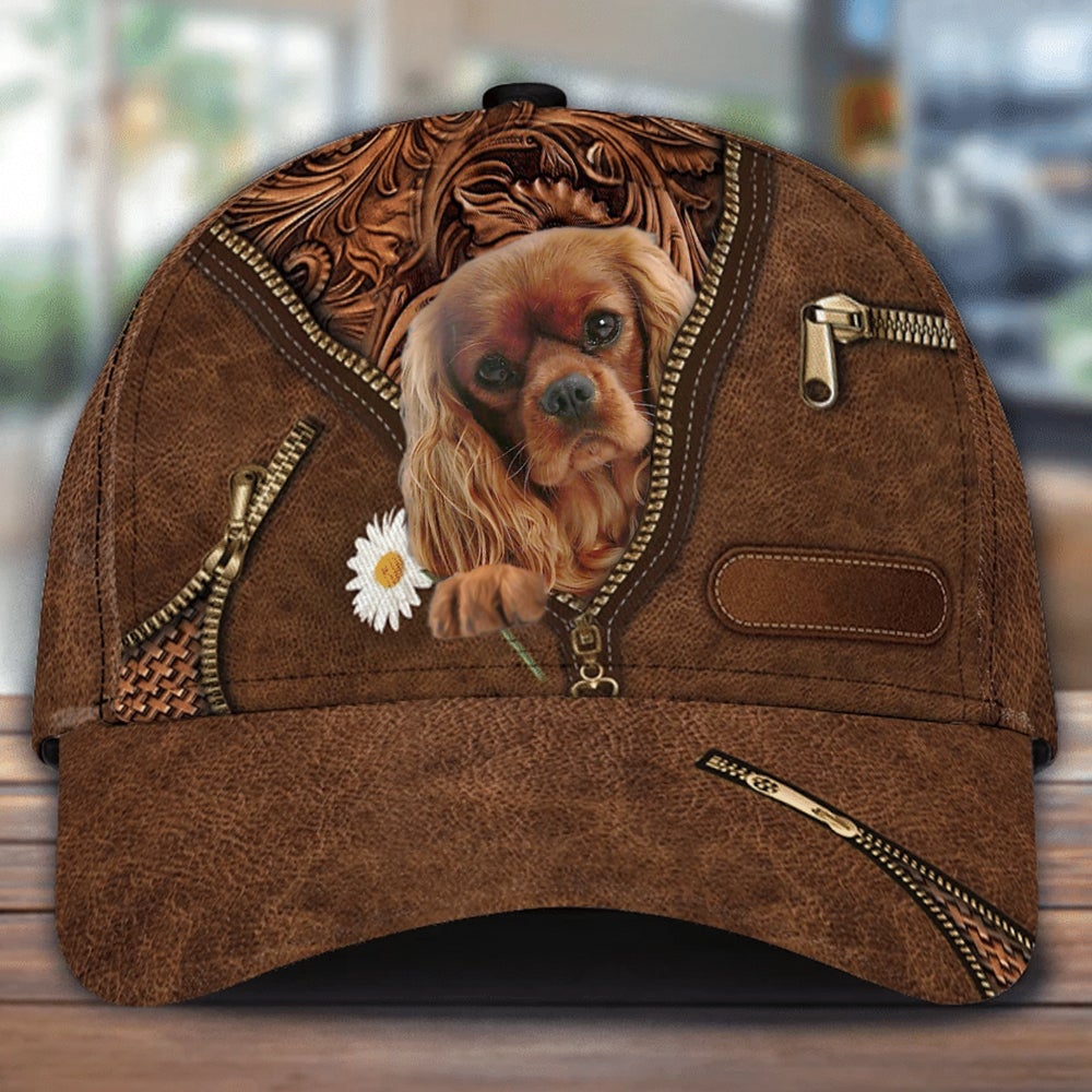 Cavalier King Charles Spaniel02 Holding Daisy Unisex Cap