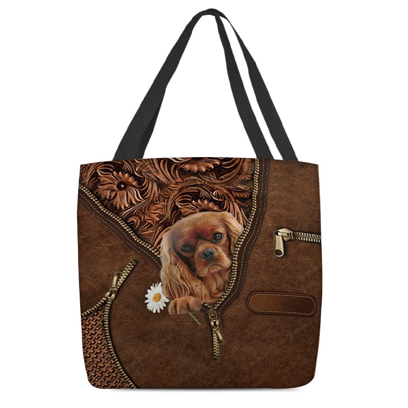 Cavalier King Charles Spaniel 2 Holding Daisy Tote Bag