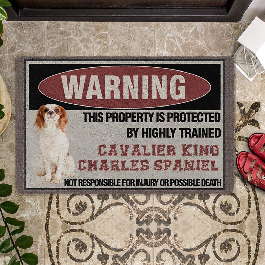 THIS PROPERTY IS PROTECTED BY HIGHLY TRAINED Cavalier King Charles Spaniel Doormat