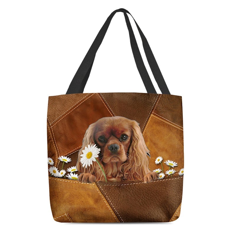 Cavalier King Charles Spaniel021 Holding Daisy  All Over Printed Tote Bag