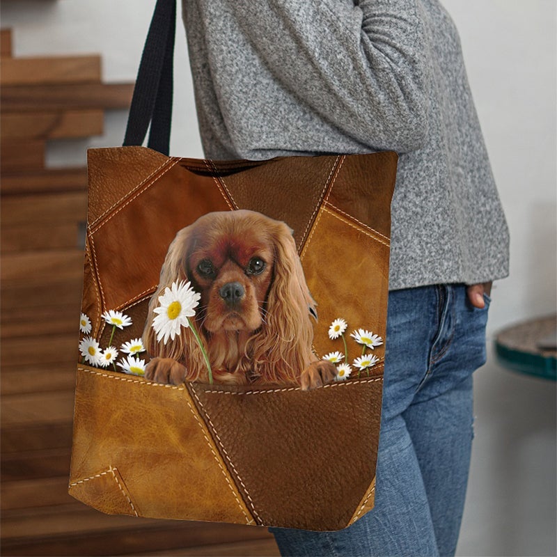 Cavalier King Charles Spaniel021 Holding Daisy  All Over Printed Tote Bag