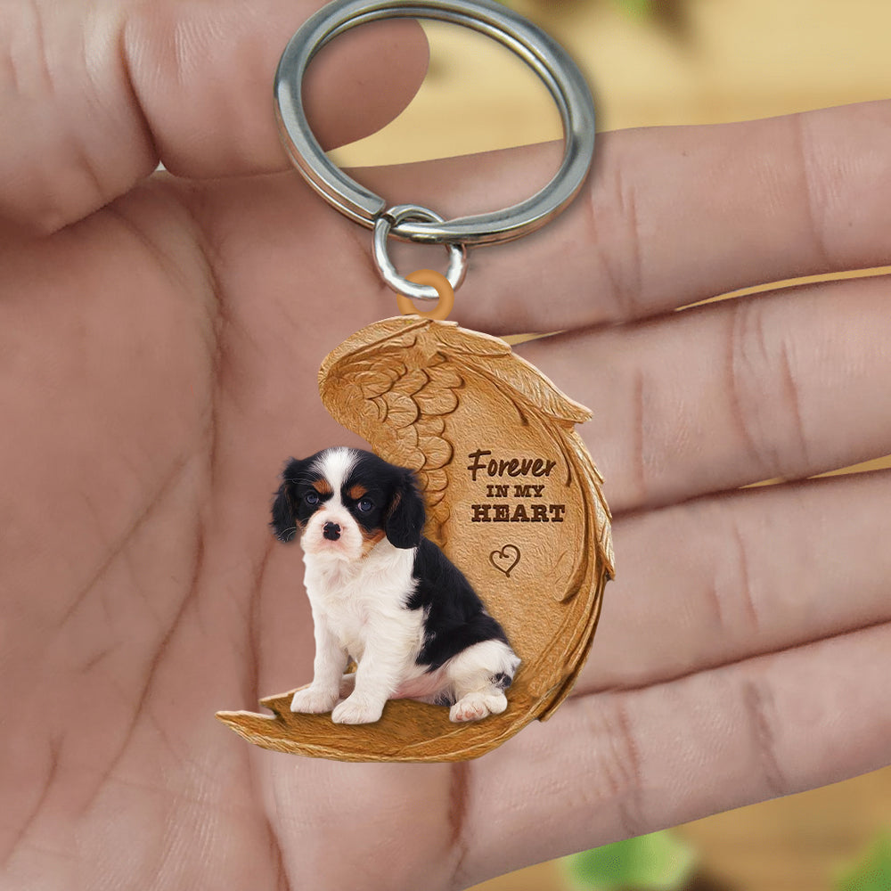 Cavalier King Charles Spaniel06 Forever In My Heart Flat Acrylic Keychain
