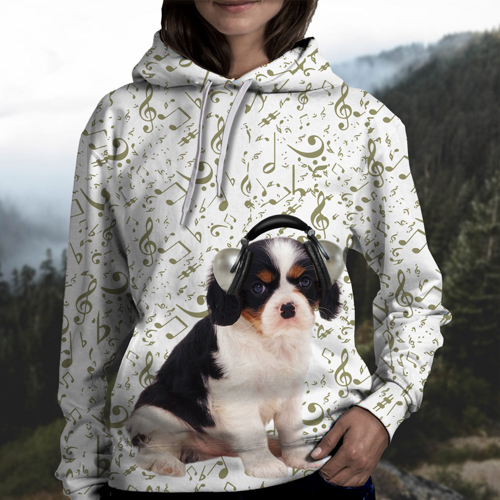 Great Music With Cavalier King Charles Spaniel 02Unisex Hoodie
