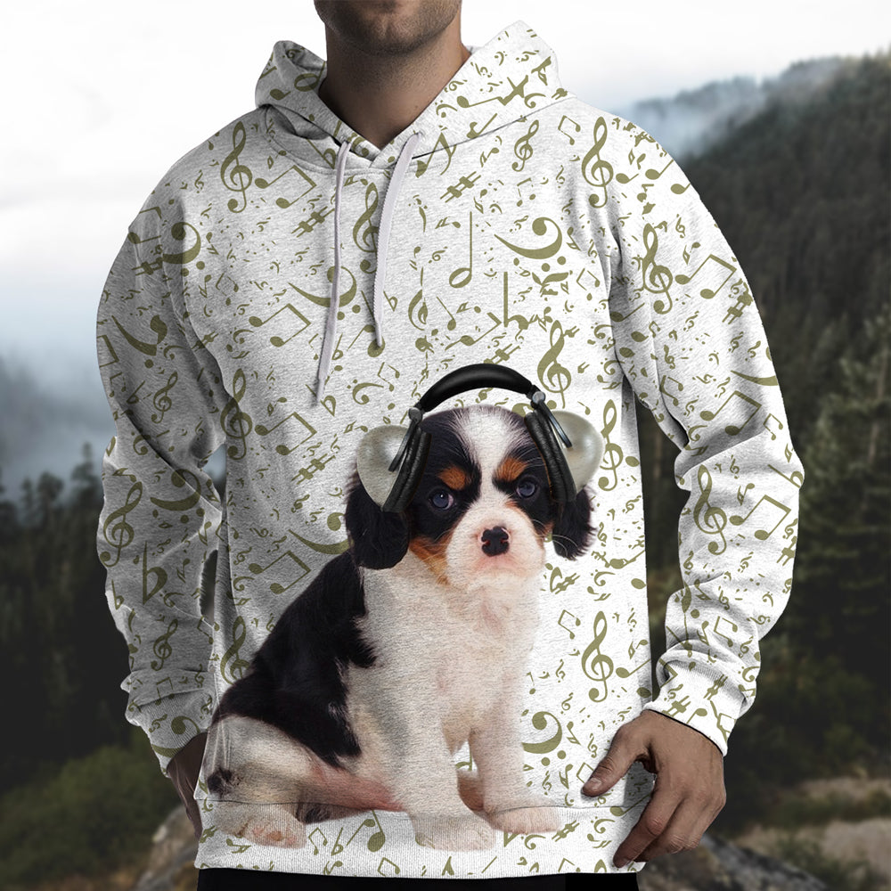 Great Music With Cavalier King Charles Spaniel 02Unisex Hoodie