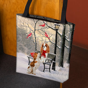 Cavalier King Charles Spaniel 02 Hello Christmas/Winter/New Year Tote Bag