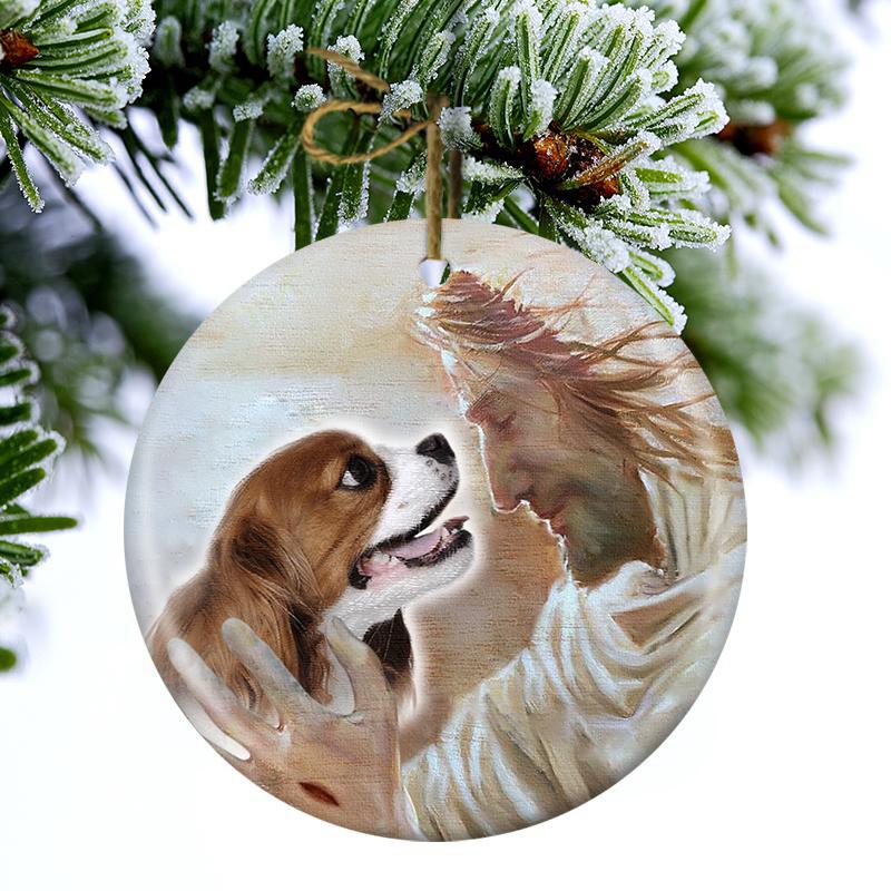 New Release -Cavalier King Charles Spaniel With God Porcelain/Ceramic Ornament