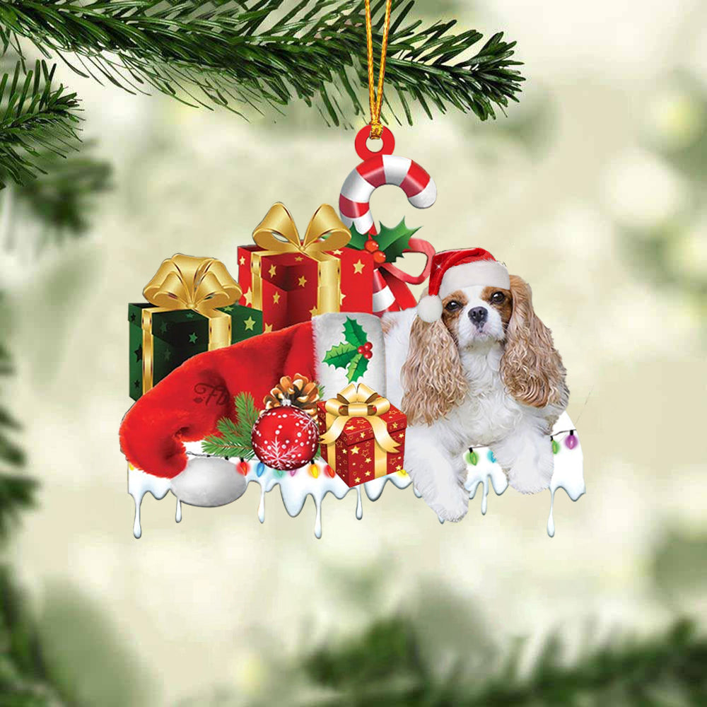 Cavalier King Charles Spaniel 2 Merry Christmas Hanging Ornament-0211