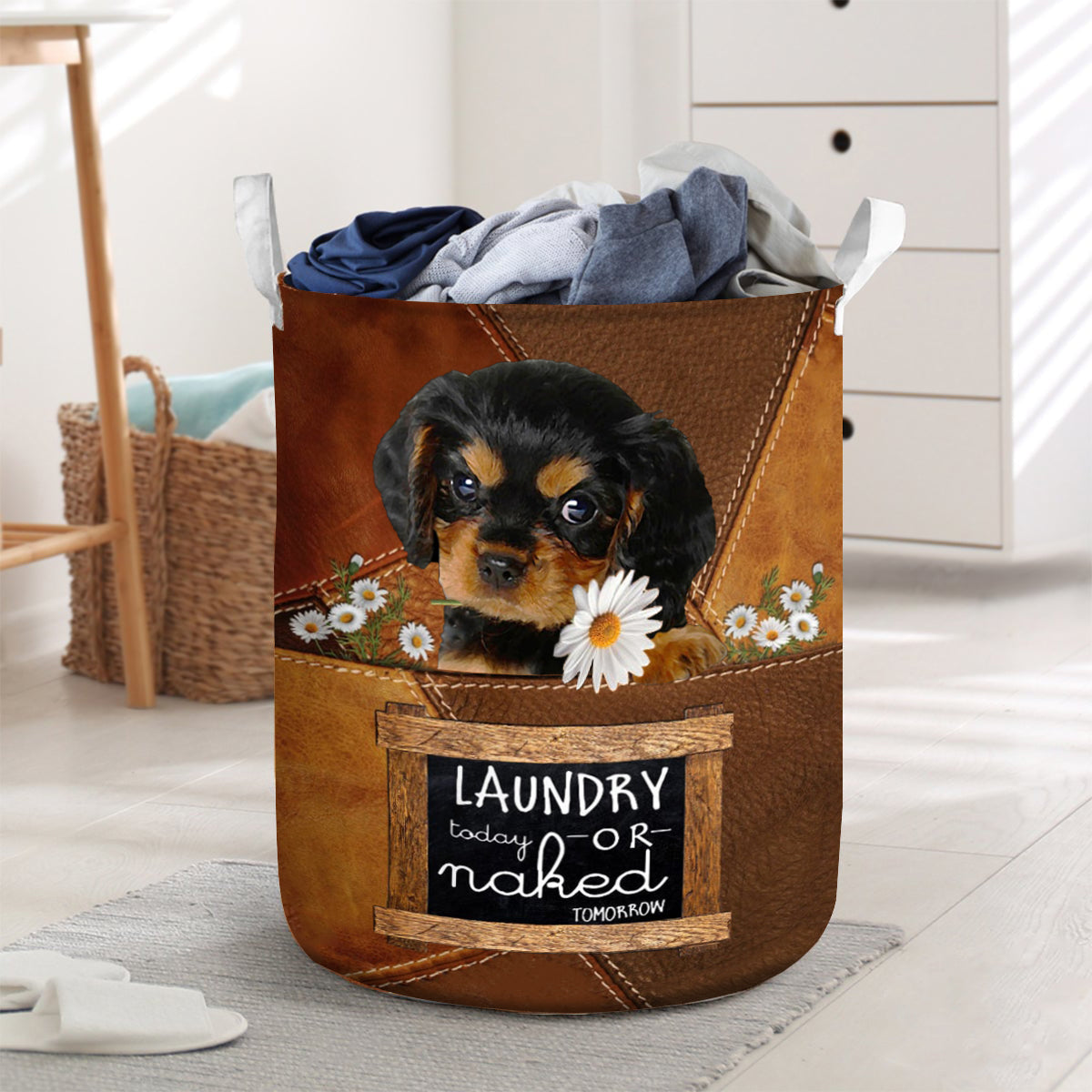 Cavalier King Charles Spaniel Laundry Today Or Naked Tomorrow Laundry Basket