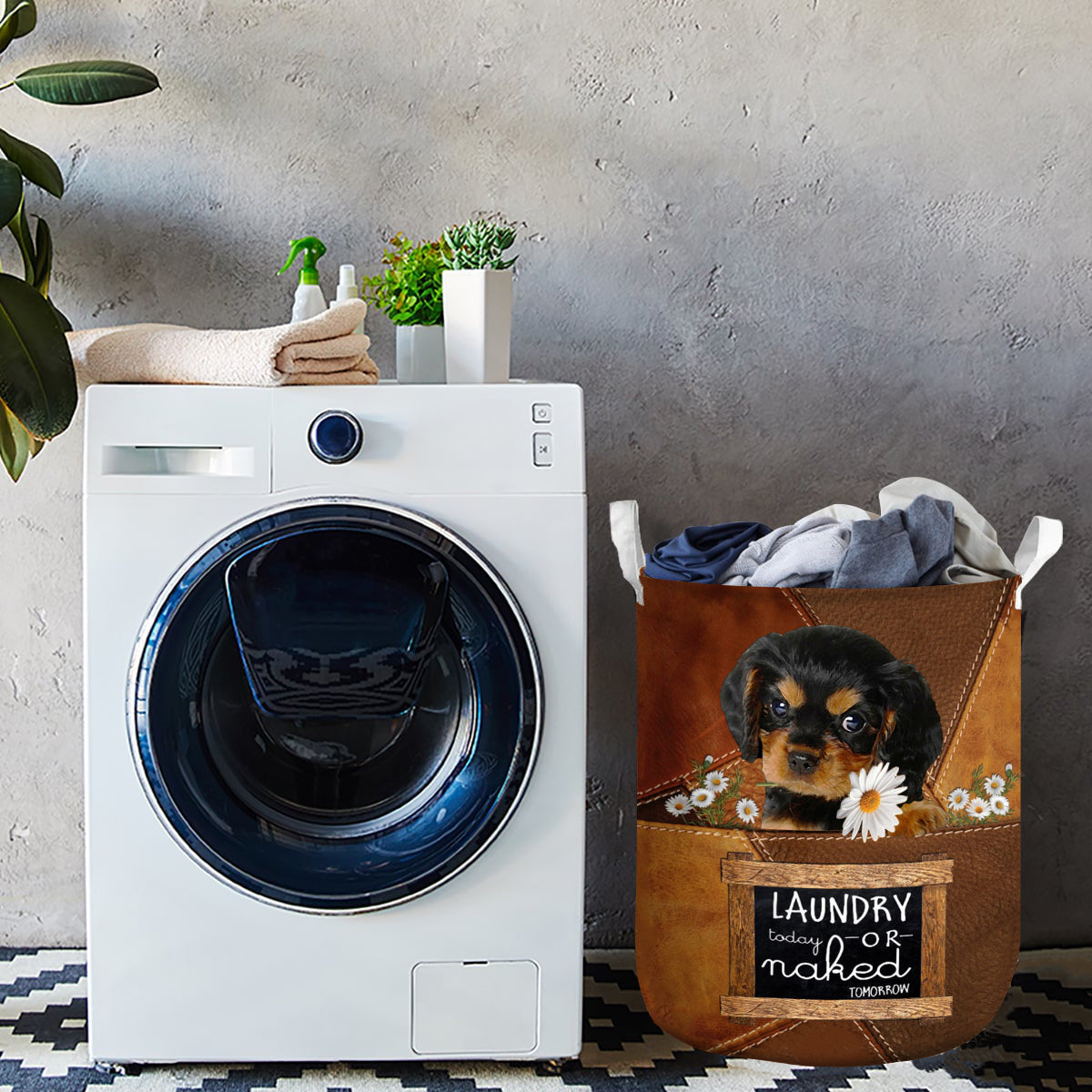 Cavalier King Charles Spaniel Laundry Today Or Naked Tomorrow Laundry Basket