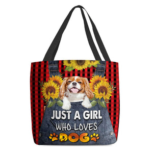 Cavalier King Charles Spaniel_001-Just A Girl Who Loves Dog Tote Bag