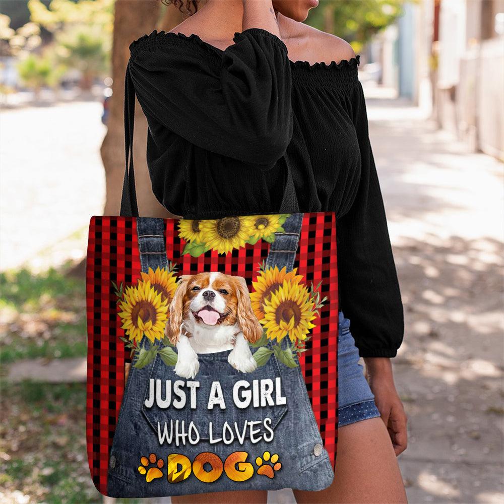 Cavalier King Charles Spaniel_001-Just A Girl Who Loves Dog Tote Bag