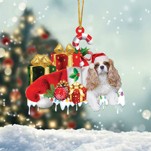 Cavalier King Charles Spaniel 2 Merry Christmas Hanging Ornament-0211