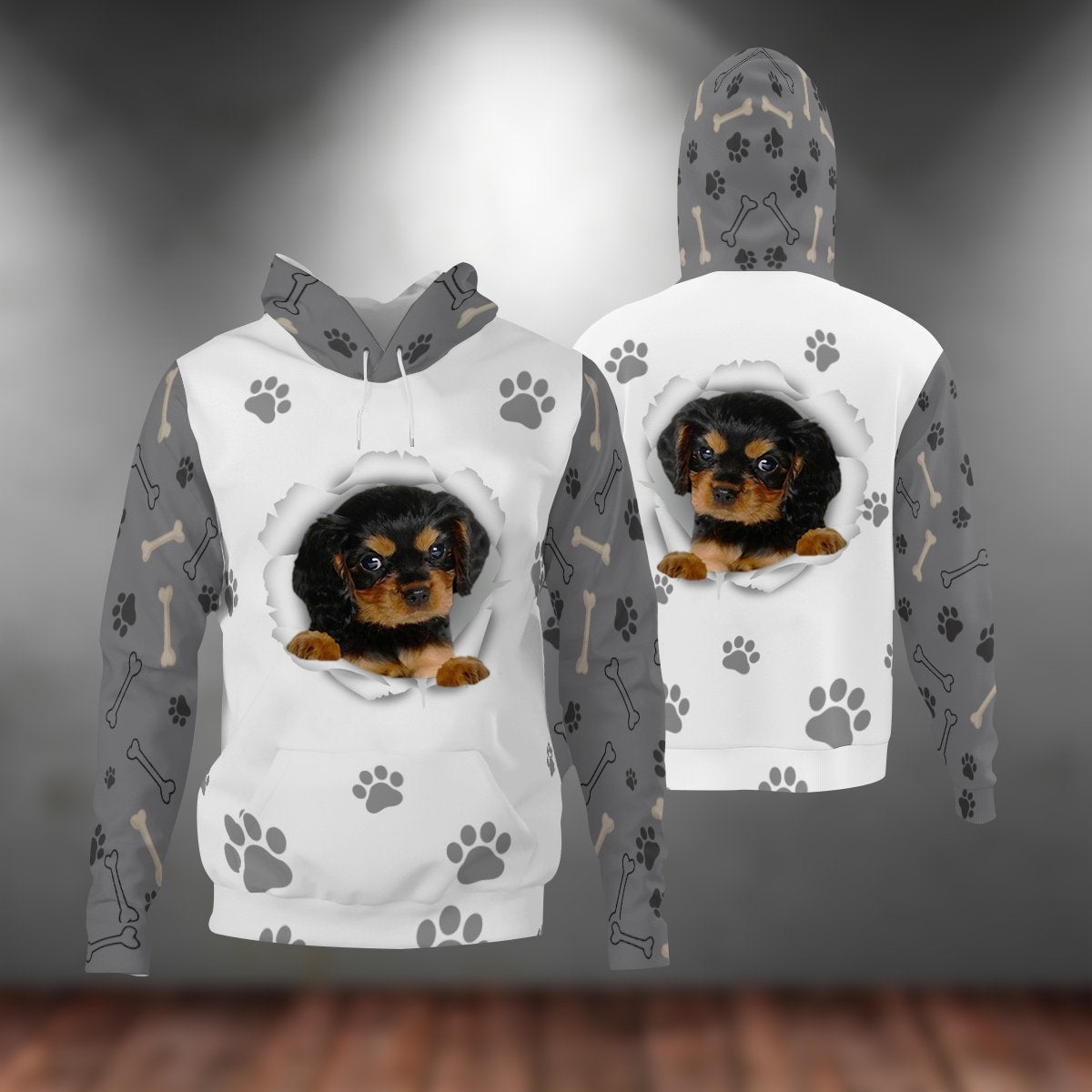 Cavalier King Charles Spaniel 2-Paw Dog Unisex Hoodie