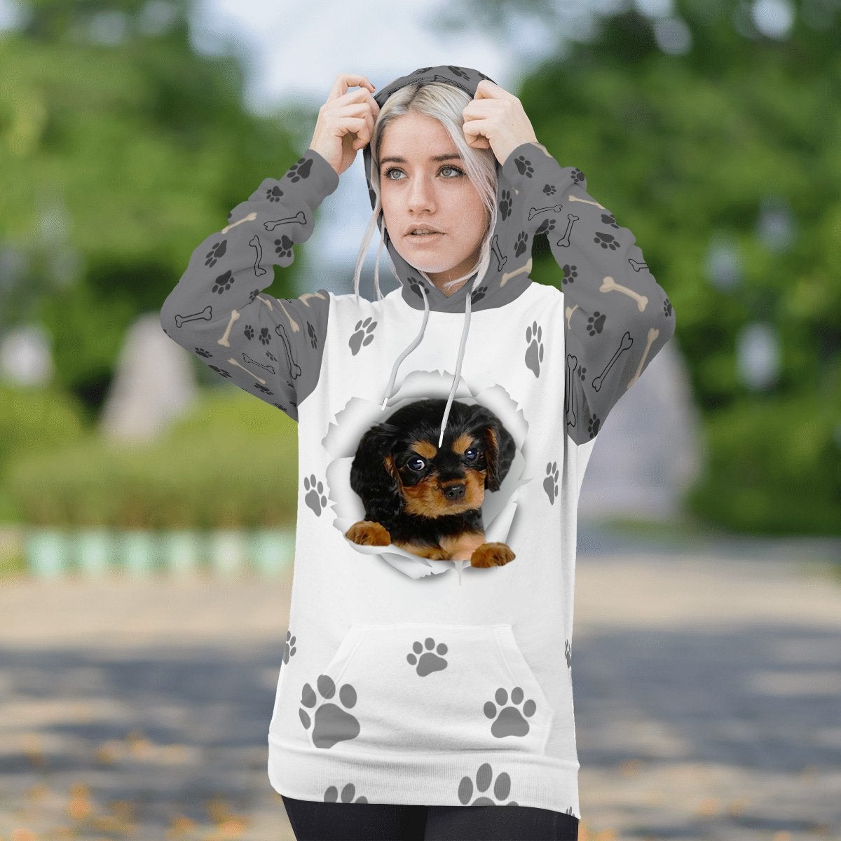 Cavalier King Charles Spaniel 2-Paw Dog Unisex Hoodie