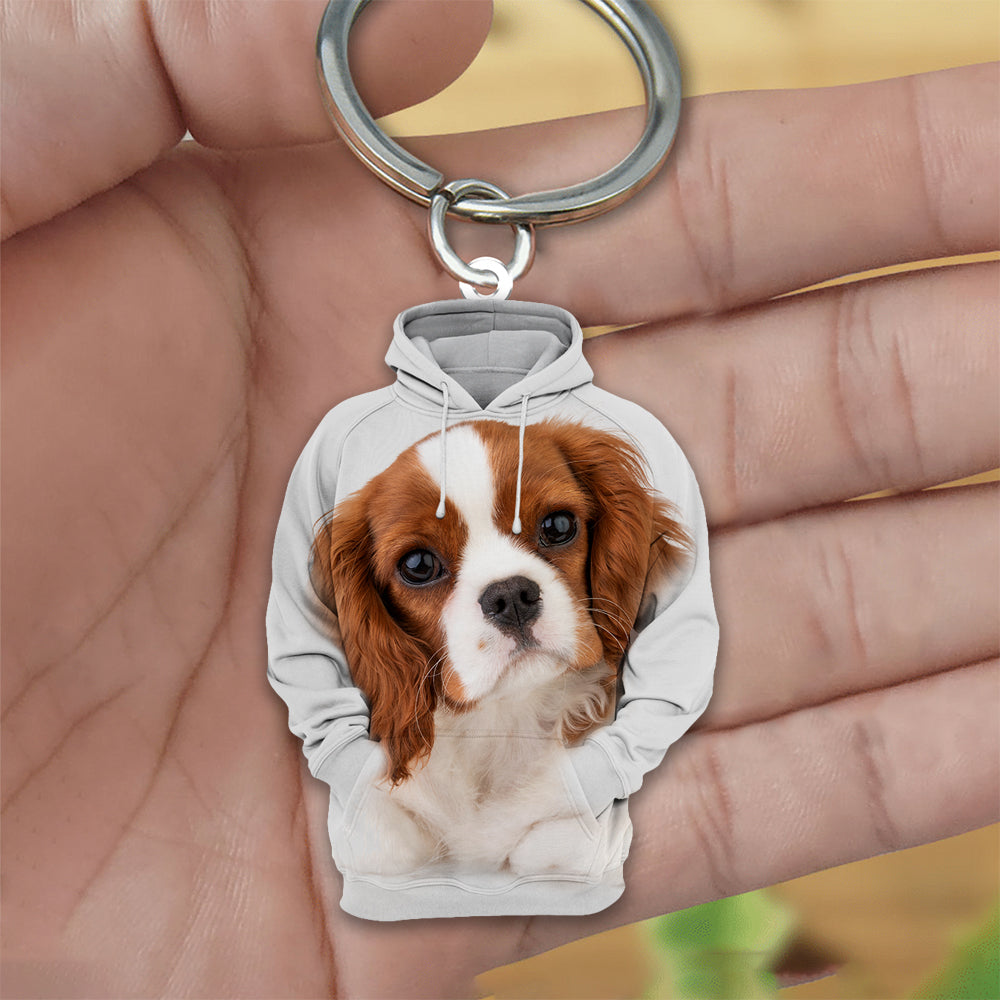 Cavalier King Charles Spaniel 3D Graphic Hoodie Acrylic Keychain