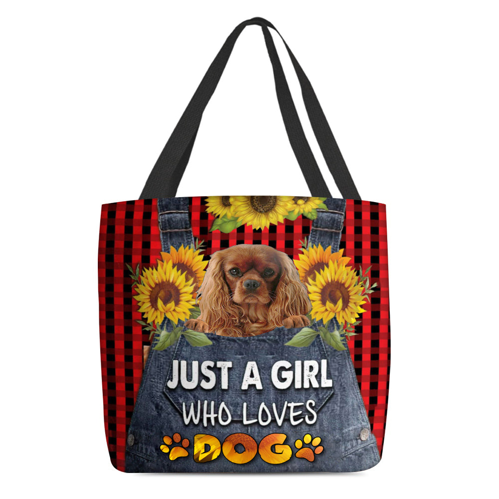 Cavalier King Charles Spaniel_002-Just A Girl Who Loves Dog Tote Bag